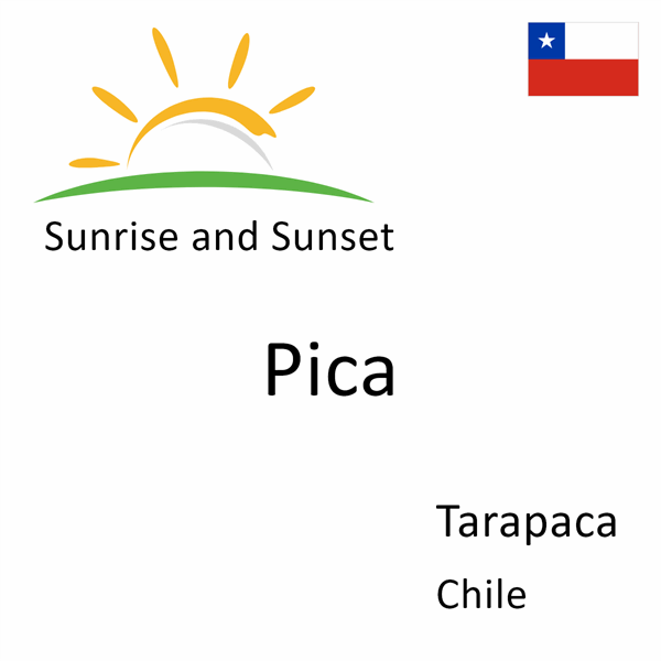 Sunrise and sunset times for Pica, Tarapaca, Chile