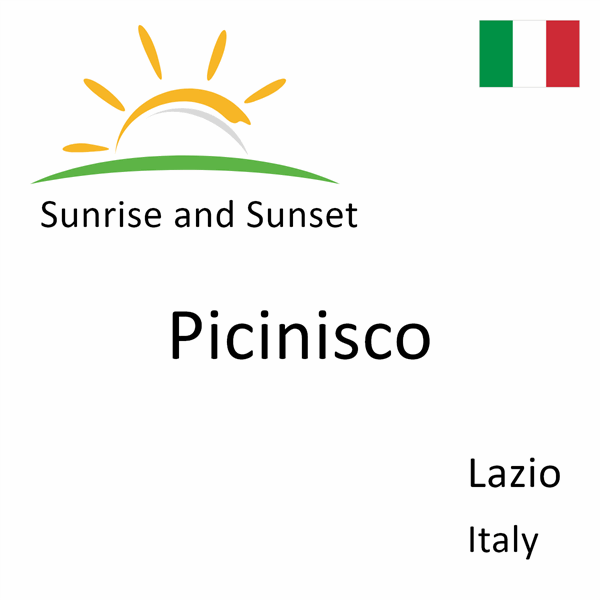 Sunrise and sunset times for Picinisco, Lazio, Italy