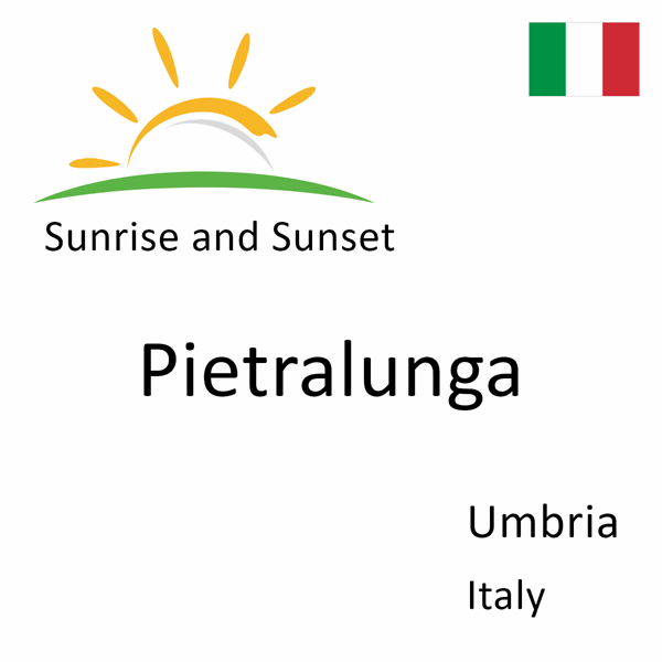 Sunrise and sunset times for Pietralunga, Umbria, Italy