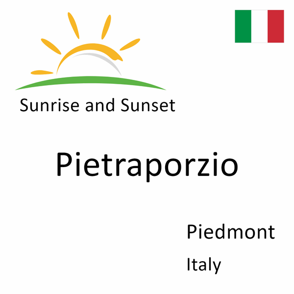 Sunrise and sunset times for Pietraporzio, Piedmont, Italy