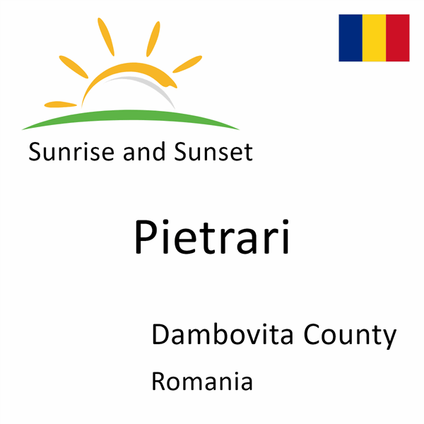 Sunrise and sunset times for Pietrari, Dambovita County, Romania