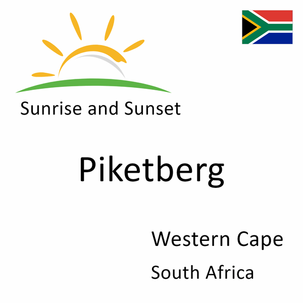 Sunrise and sunset times for Piketberg, Western Cape, South Africa