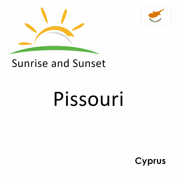 Sunrise and sunset times for Pissouri, Cyprus