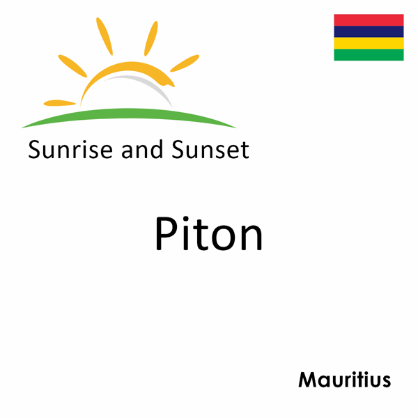 Sunrise and sunset times for Piton, Mauritius