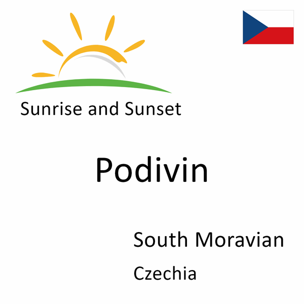 Sunrise and sunset times for Podivin, South Moravian, Czechia