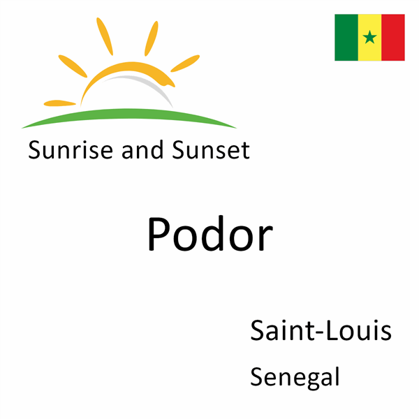 Sunrise and sunset times for Podor, Saint-Louis, Senegal