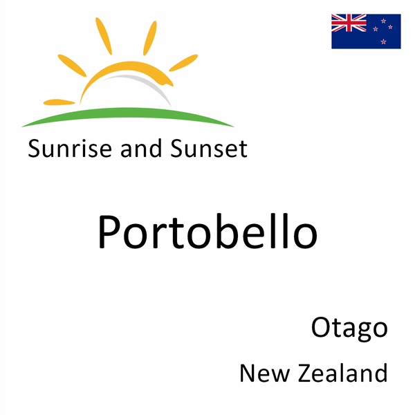 Sunrise and sunset times for Portobello, Otago, New Zealand