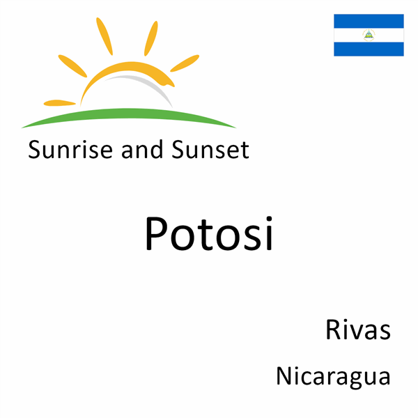 Sunrise and sunset times for Potosi, Rivas, Nicaragua