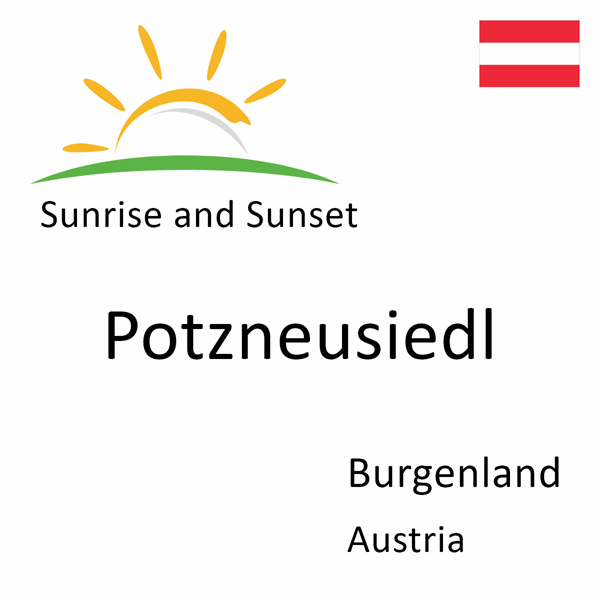 Sunrise and sunset times for Potzneusiedl, Burgenland, Austria