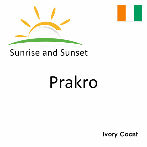 Sunrise and sunset times for Prakro, Ivory Coast