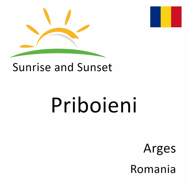 Sunrise and sunset times for Priboieni, Arges, Romania