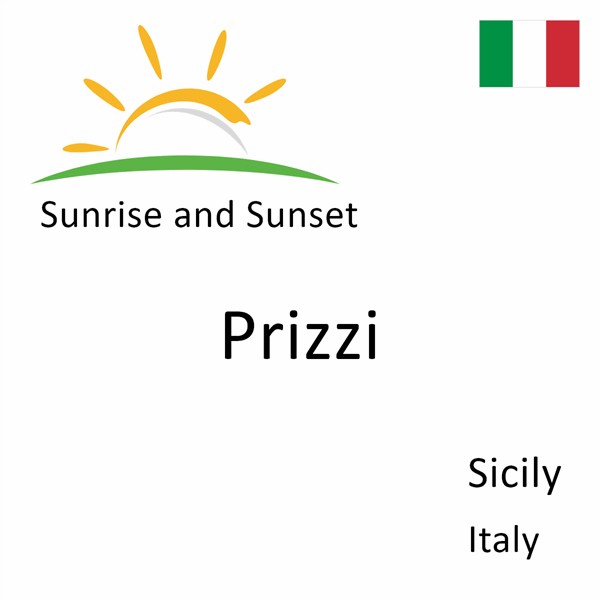 Sunrise and sunset times for Prizzi, Sicily, Italy