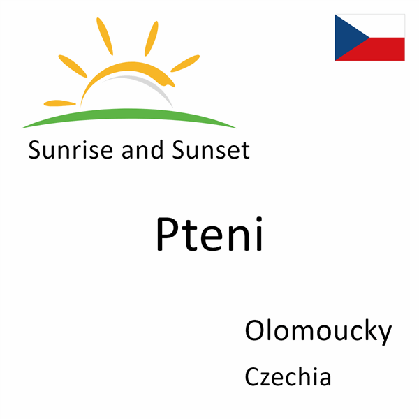 Sunrise and sunset times for Pteni, Olomoucky, Czechia