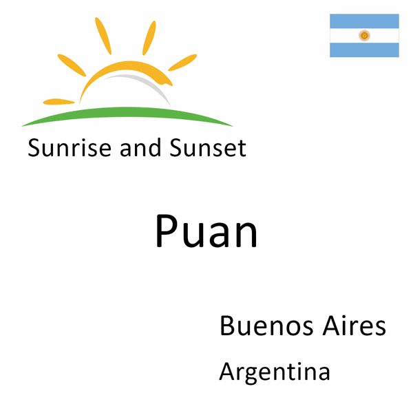 Sunrise and sunset times for Puan, Buenos Aires, Argentina