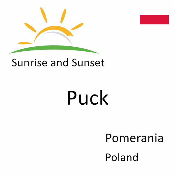 Sunrise and sunset times for Puck, Pomerania, Poland