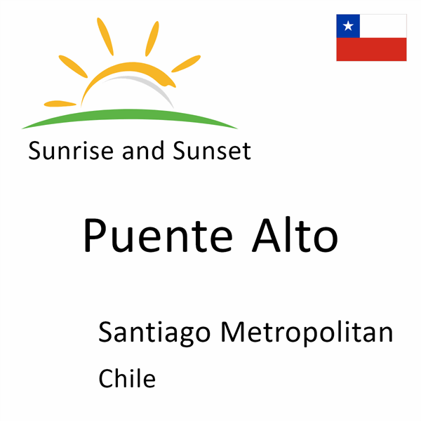 Sunrise and sunset times for Puente Alto, Santiago Metropolitan, Chile