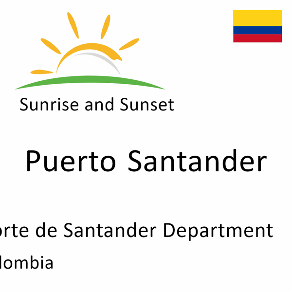 Sunrise and sunset times for Puerto Santander, Norte de Santander Department, Colombia