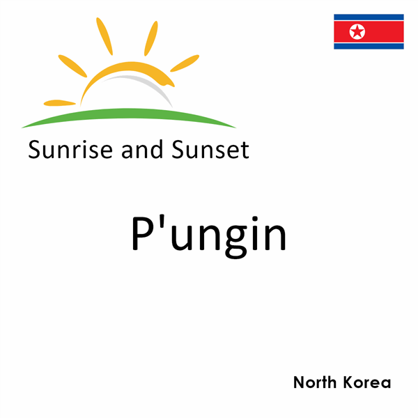 Sunrise and sunset times for P'ungin, North Korea
