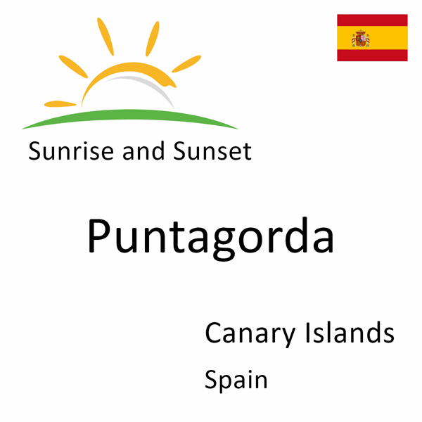 Sunrise and sunset times for Puntagorda, Canary Islands, Spain