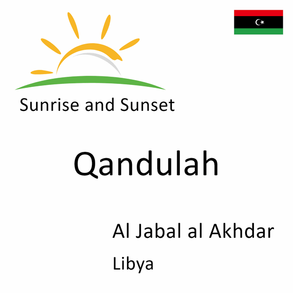 Sunrise and sunset times for Qandulah, Al Jabal al Akhdar, Libya