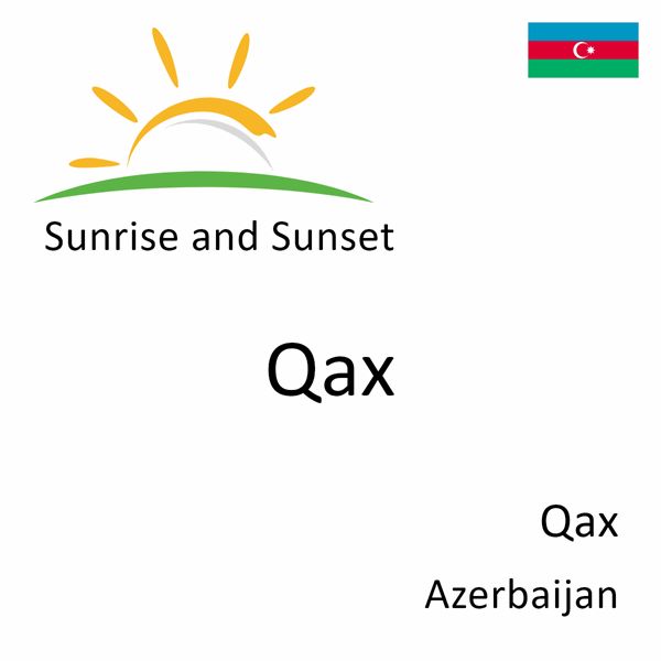 Sunrise and sunset times for Qax, Qax, Azerbaijan