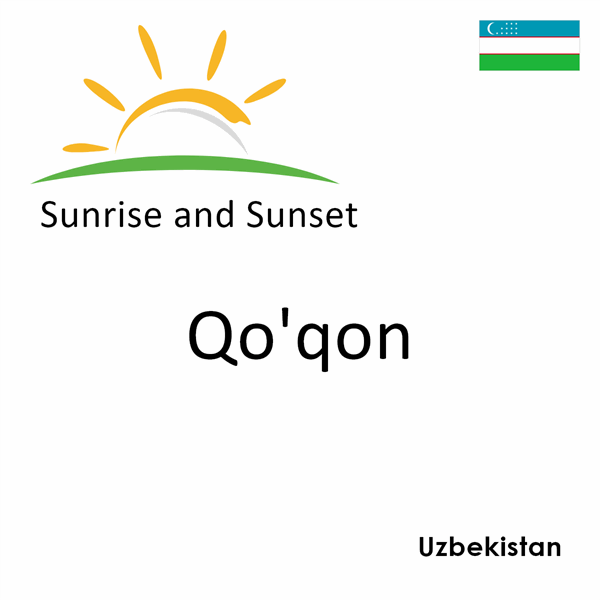 Sunrise and sunset times for Qo'qon, Uzbekistan
