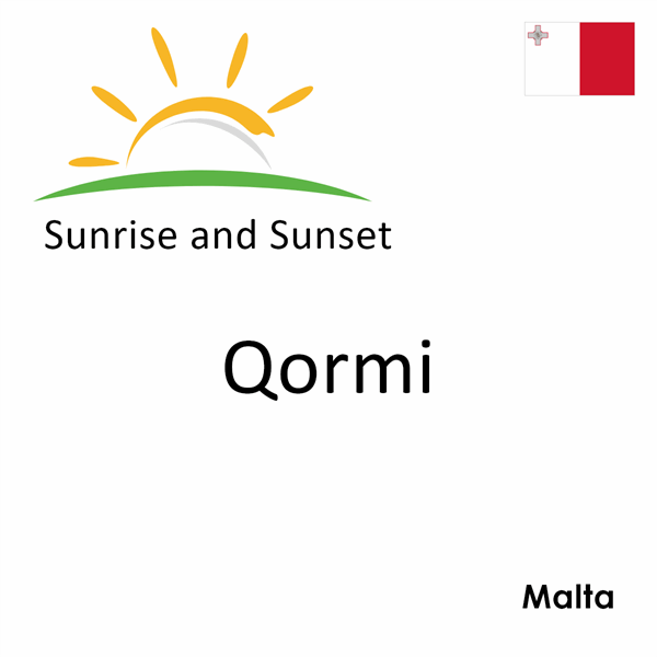Sunrise and sunset times for Qormi, Malta
