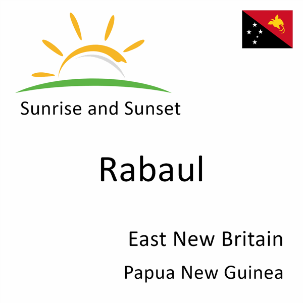 Sunrise and sunset times for Rabaul, East New Britain, Papua New Guinea