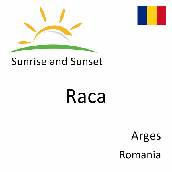 Sunrise and sunset times for Raca, Arges, Romania