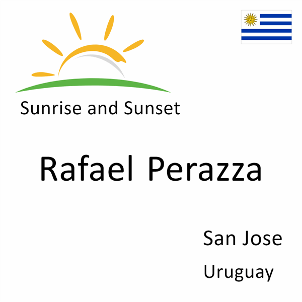 Sunrise and sunset times for Rafael Perazza, San Jose, Uruguay