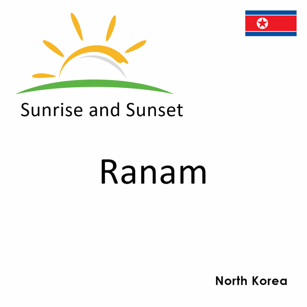 Sunrise and sunset times for Ranam, North Korea