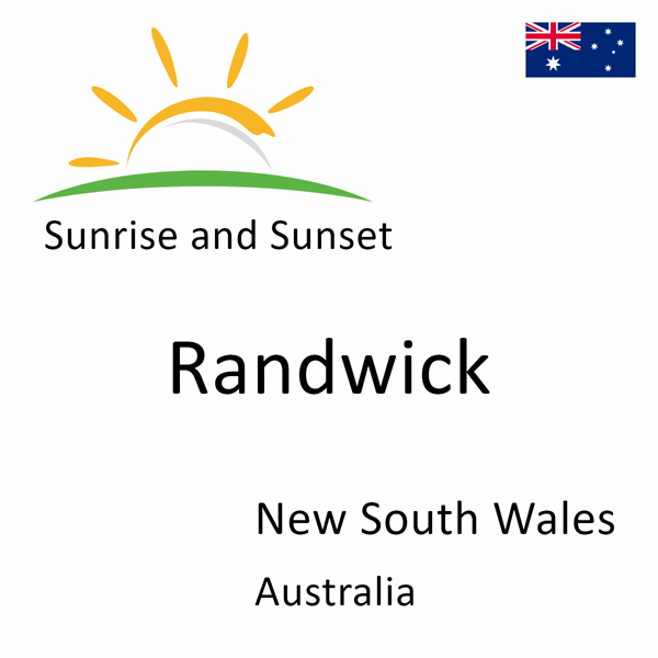 Sunrise and sunset times for Randwick, New South Wales, Australia