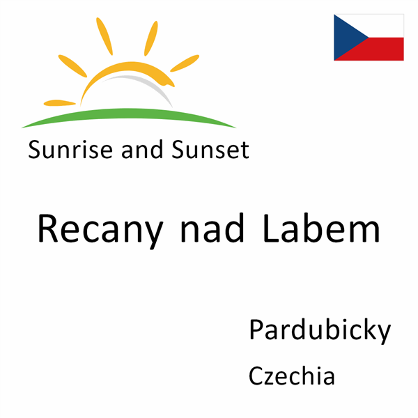 Sunrise and sunset times for Recany nad Labem, Pardubicky, Czechia