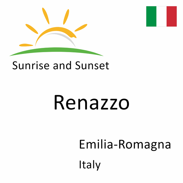 Sunrise and sunset times for Renazzo, Emilia-Romagna, Italy