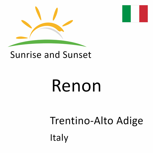Sunrise and sunset times for Renon, Trentino-Alto Adige, Italy