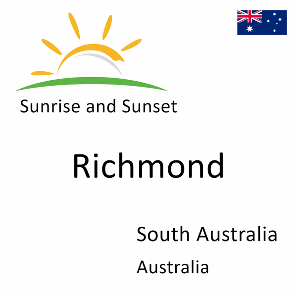 Sunrise and sunset times for Richmond, South Australia, Australia