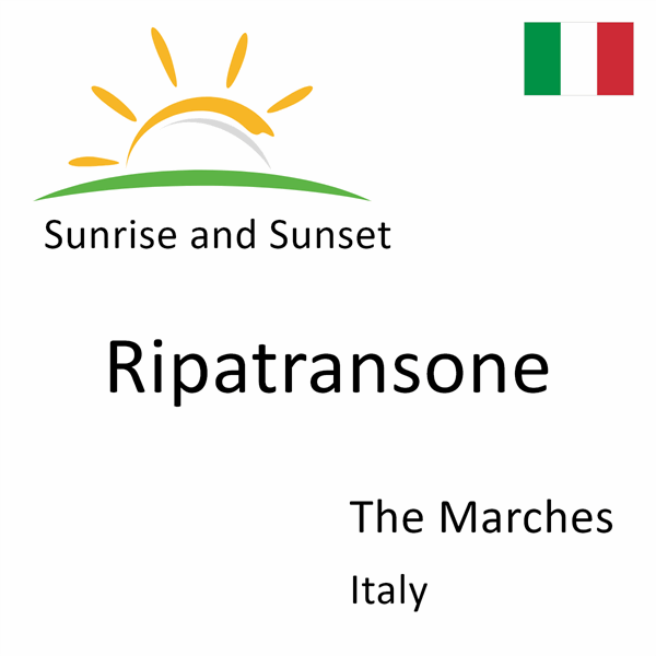 Sunrise and sunset times for Ripatransone, The Marches, Italy