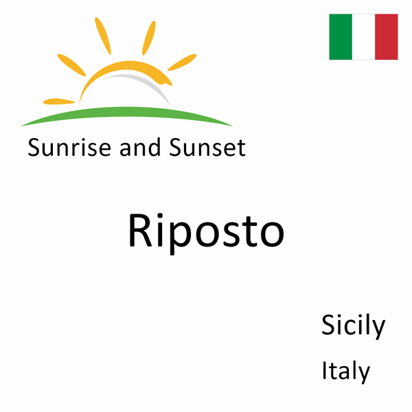 Sunrise and sunset times for Riposto, Sicily, Italy