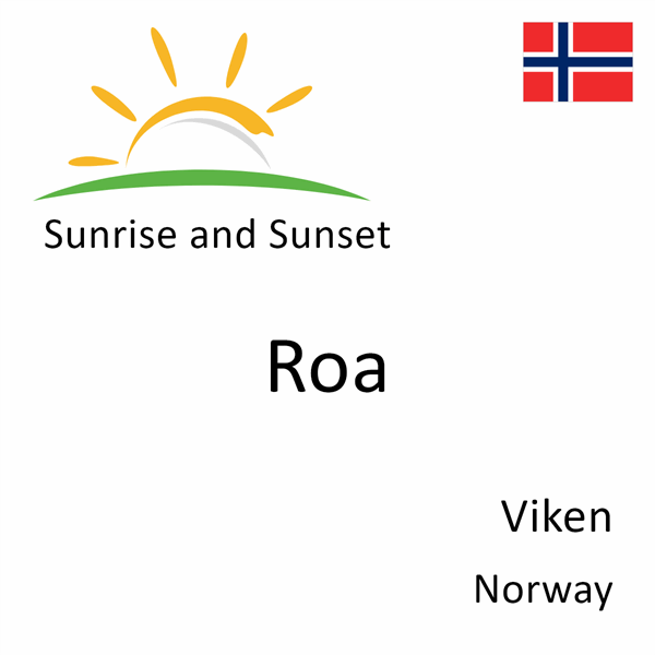 Sunrise and sunset times for Roa, Viken, Norway