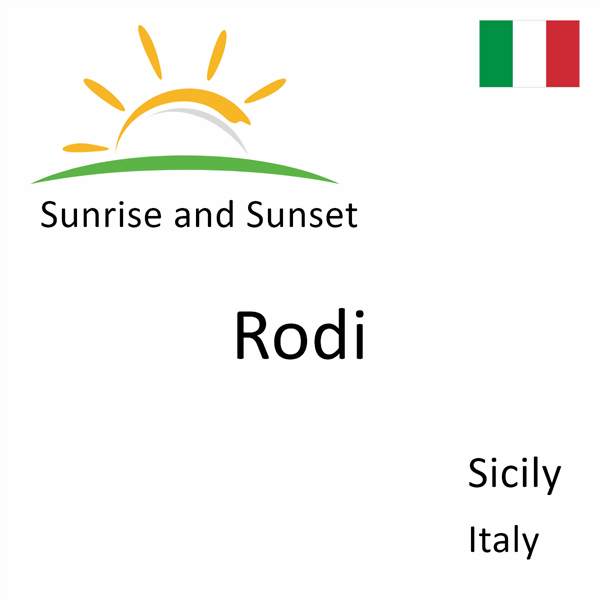 Sunrise and sunset times for Rodi, Sicily, Italy