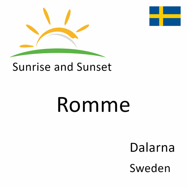 Sunrise and sunset times for Romme, Dalarna, Sweden