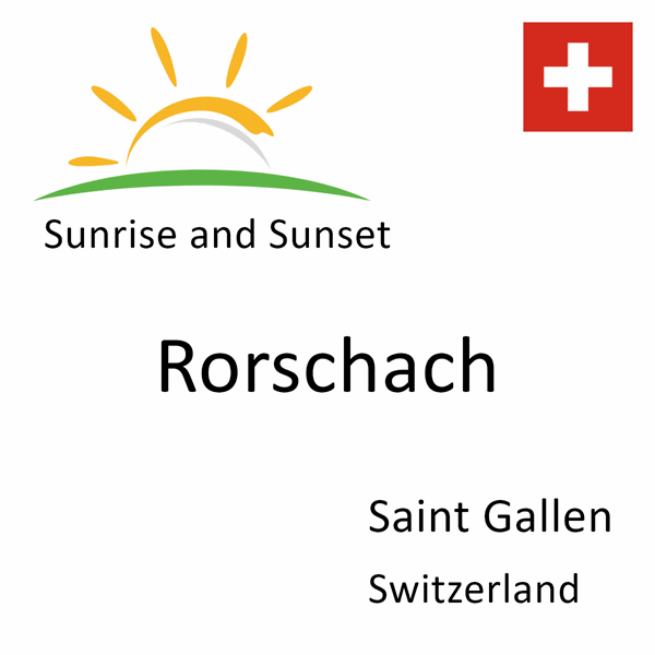 Sunrise and sunset times for Rorschach, Saint Gallen, Switzerland