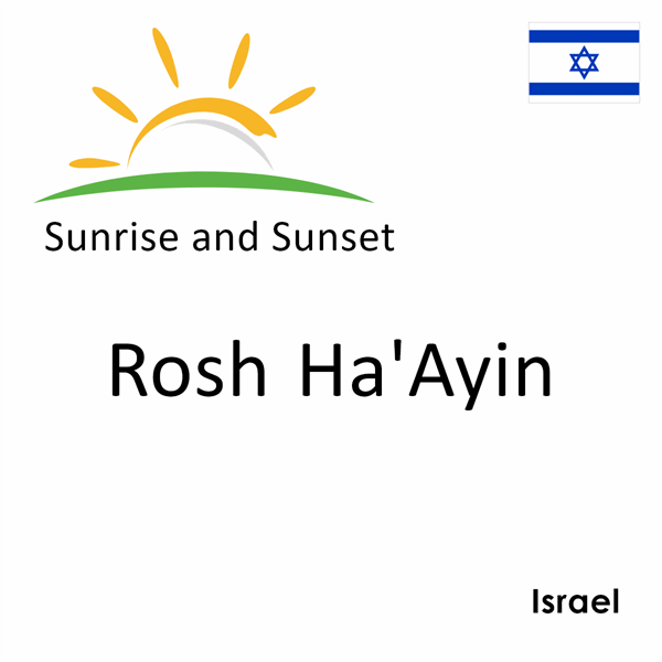 Sunrise and sunset times for Rosh Ha'Ayin, Israel