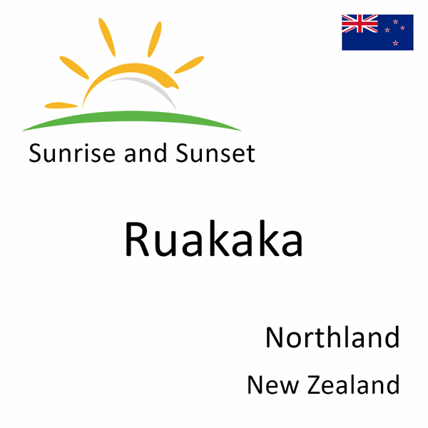 Sunrise and sunset times for Ruakaka, Northland, New Zealand
