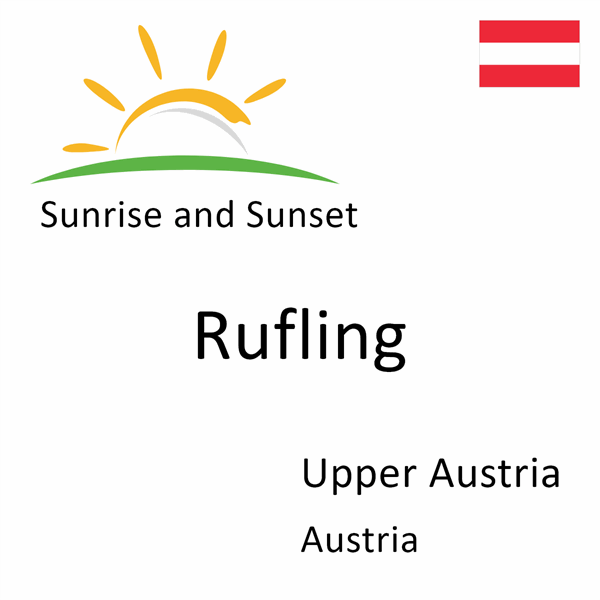 Sunrise and sunset times for Rufling, Upper Austria, Austria