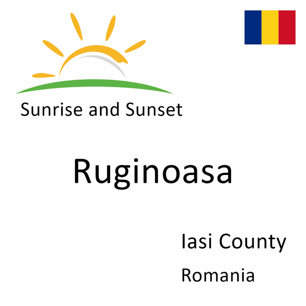 Sunrise and sunset times for Ruginoasa, Iasi County, Romania