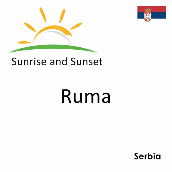 Sunrise and sunset times for Ruma, Serbia