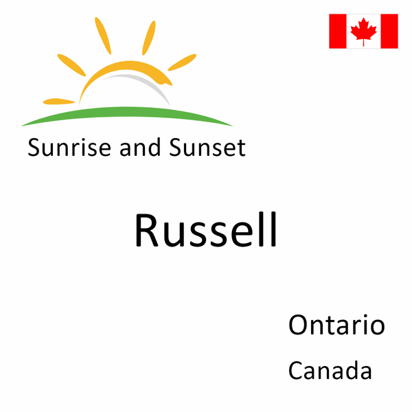 Sunrise and sunset times for Russell, Ontario, Canada