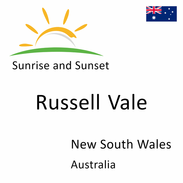 Sunrise and sunset times for Russell Vale, New South Wales, Australia