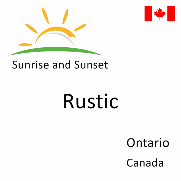 Sunrise and sunset times for Rustic, Ontario, Canada